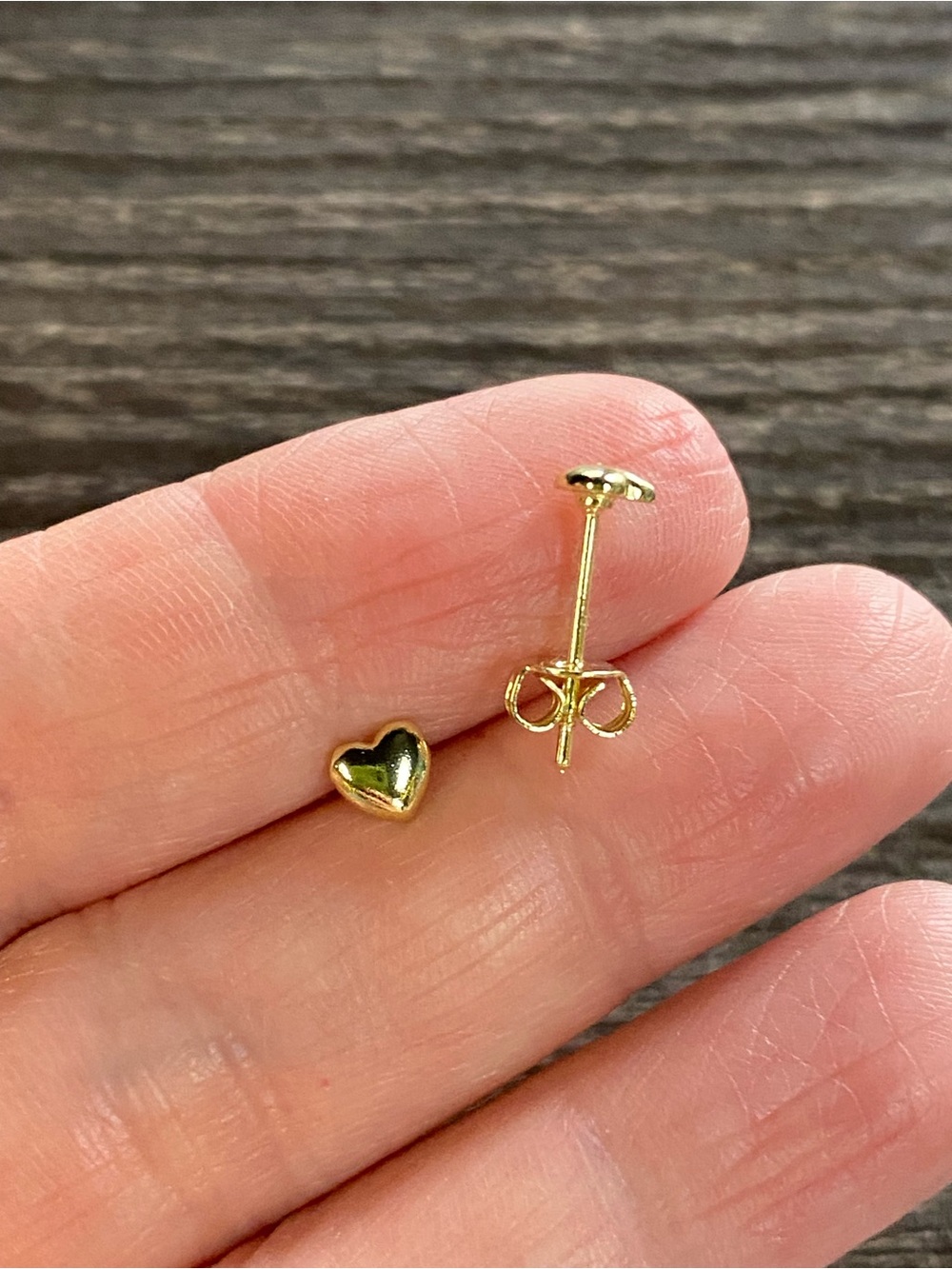 Gold Plated Heart Stud Earrings - Women Jewelry